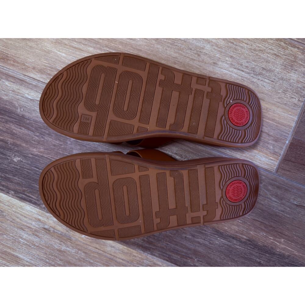 FitFlop F-Mode Leather Wedge Sandals in Brown - Size 10 - Picture 5 of 8